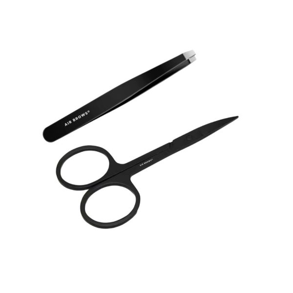 Black Eyebrow Scissors & Tweezers Set